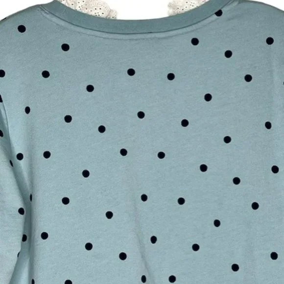 Boden Light Blue Polka Dot Sweatshirt - Picture 6 of 9